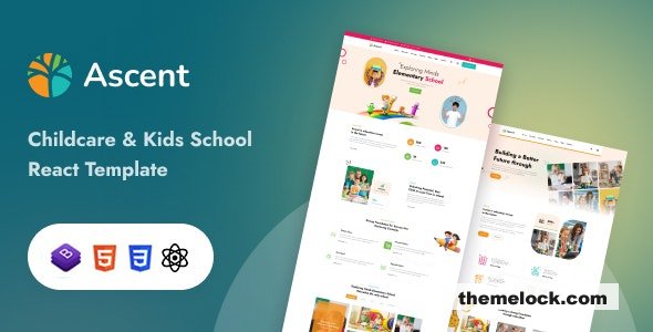 Ascent Childcare Kids Education React Template| Ascent - Childcare & Kids Education React Template