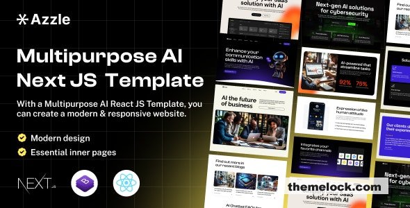 Azzle AI Technology Startup React Next Js Template| Azzle - AI Technology & Startup React Next Js Template