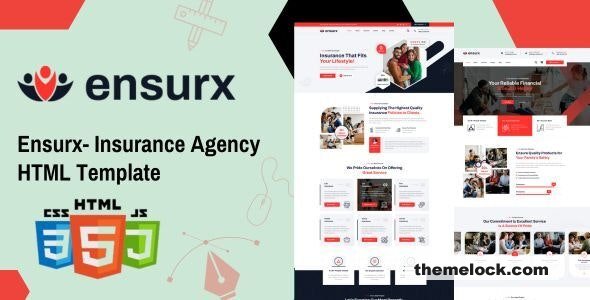 Ensurx Insurance Corporate business Agency Company HTML Template| Ensurx - Insurance Corporate & business Agency Company HTML Template