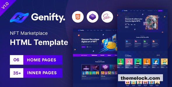 Genifty NFT Marketplace HTML Template| Genifty - NFT Marketplace HTML Template