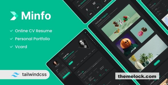 Minfo v13 Tailwind Personal Resume HTML Template| Minfo v1.3 - Tailwind Personal Resume HTML Template