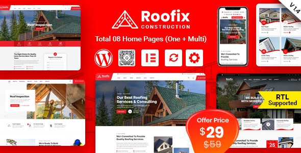 Roofix v212 Roofing Services WordPress Theme| Roofix v2.1.6 - Roofing Services WordPress Theme