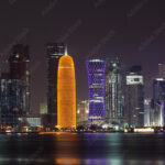 doha skyline at night qatar middle east stockpack adobe stock| وظائف موانئ دبي العالمية بشهادات او بدون في قطر رواتب مجزية
