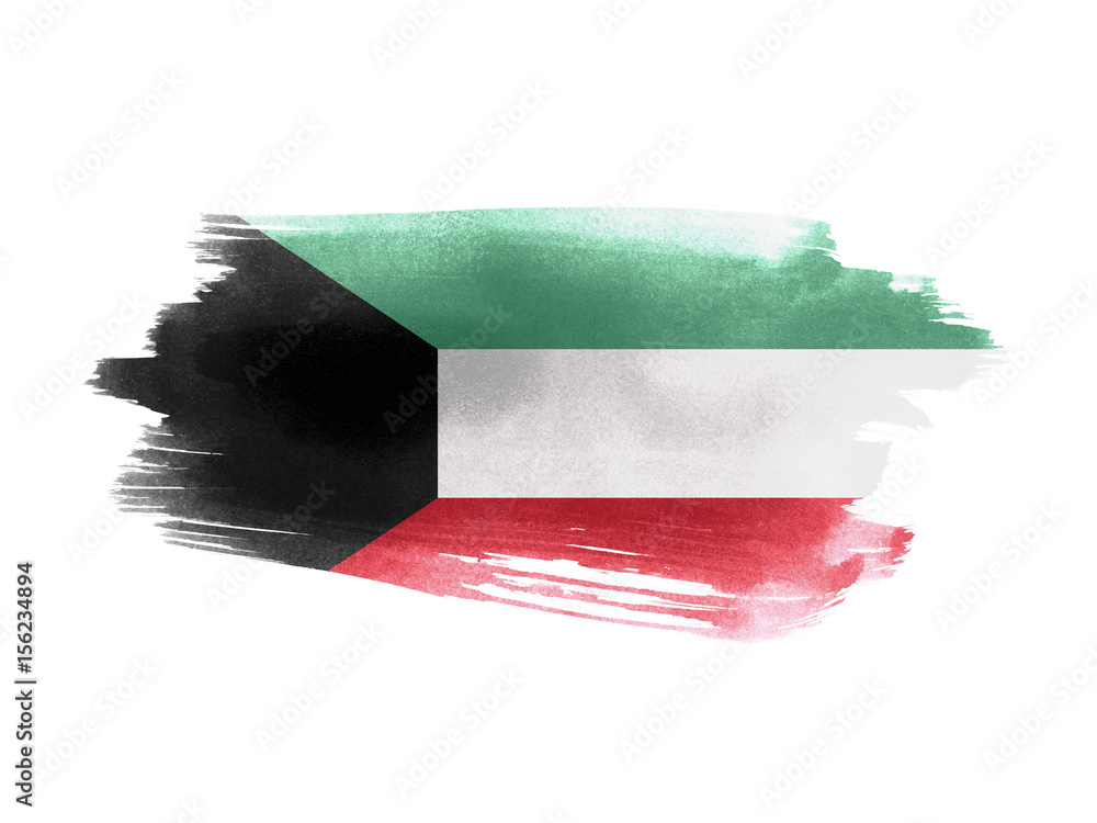 Kuwait flag grunge painted background