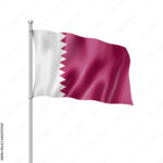 Qatar flag isolated on white